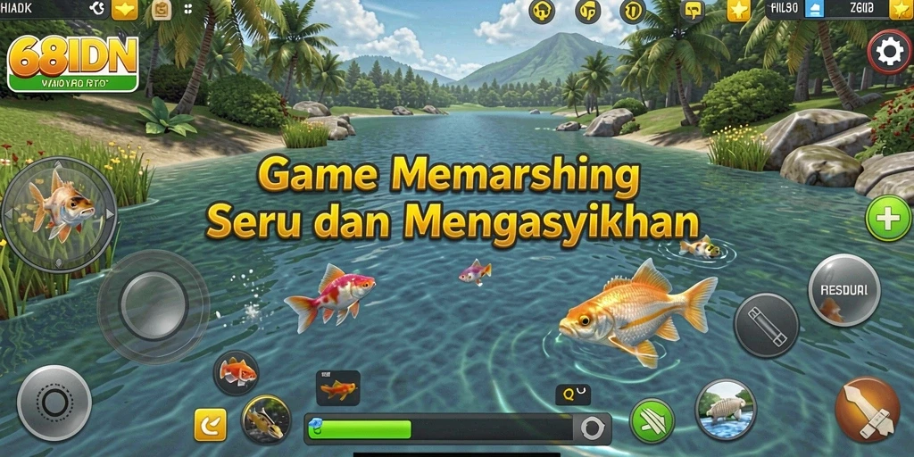 Tampilan gameplay seru dalam 68IDN dengan suasana memancing yang memukau.