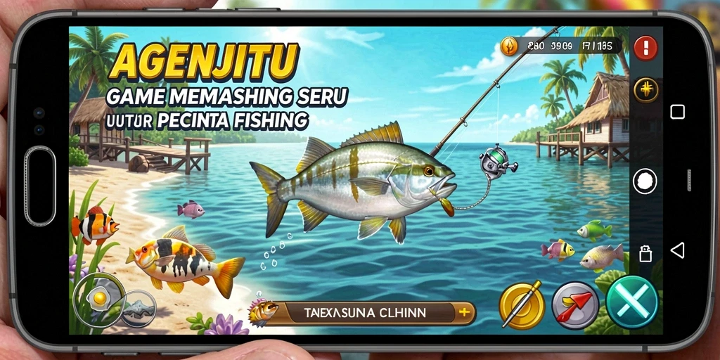 Screenshot AGENJITU menampilkan aksi memancing yang mendebarkan.