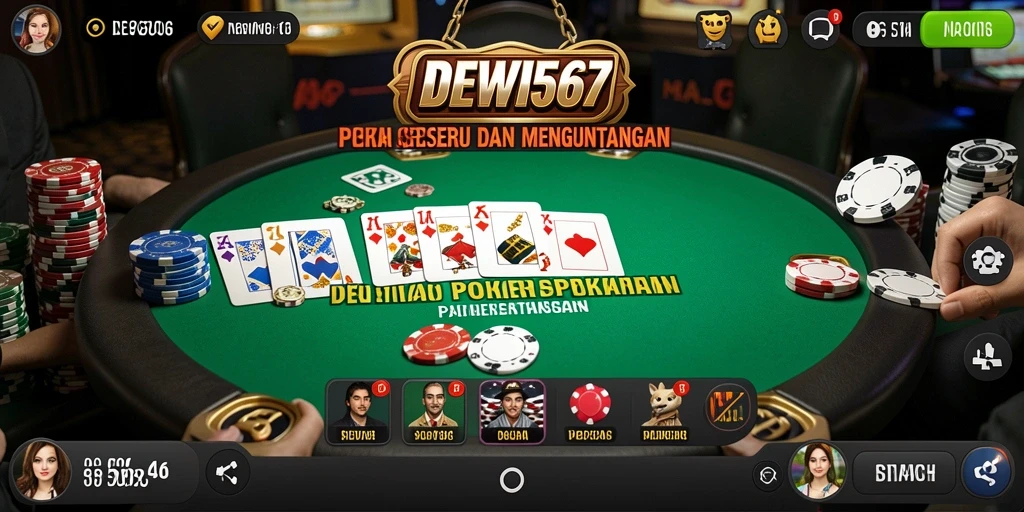 Screenshot DEWI567 menampilkan gameplay poker yang seru dan interaktif.