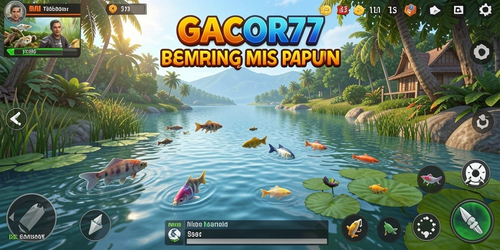 Tampilan gameplay GACOR77 yang menarik saat memancing ikan.