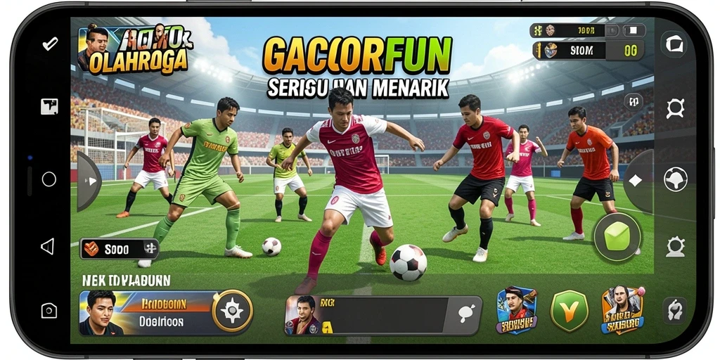 Screenshot GACORFUN menampilkan aksi seru dalam permainan olahraga.