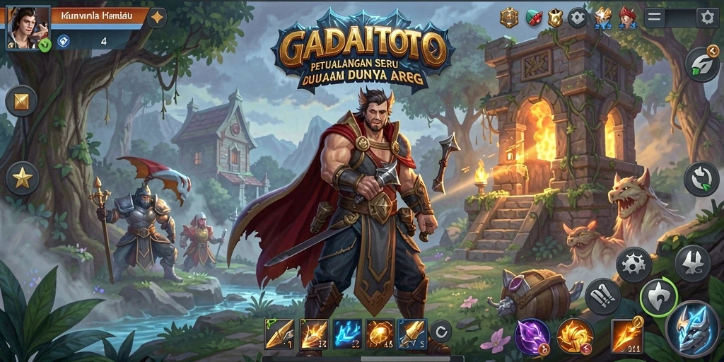 Tampilan gameplay ARPG GADAITOTO yang penuh aksi.