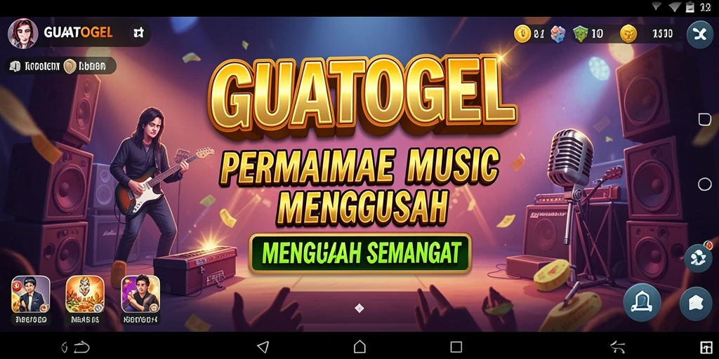 Tampilan gameplay GUATOGEL dengan berbagai instrumen musik.