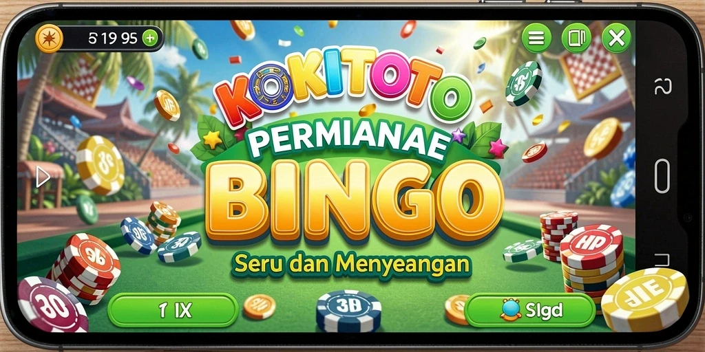 Tampilan utama KOKITOTO menampilkan gameplay Bingo yang mengasyikkan.