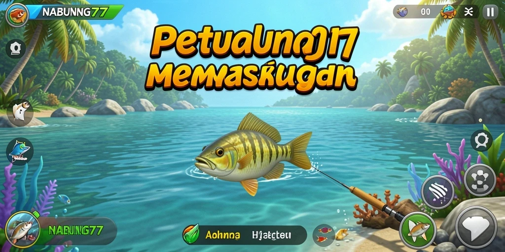 Screen shot NABUNG77 dengan gameplay memancing yang menarik.