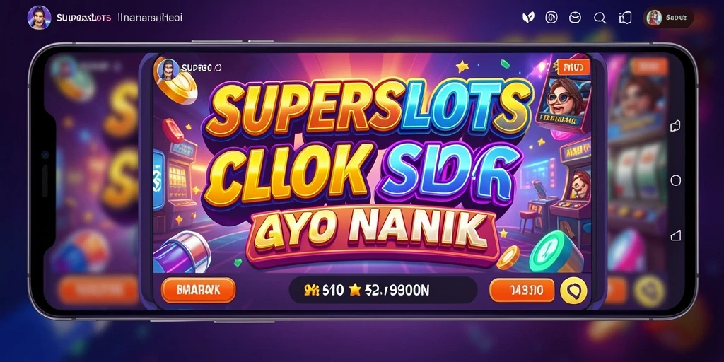 Tampilan gameplay SUPERSLOTS yang seru dan penuh warna.