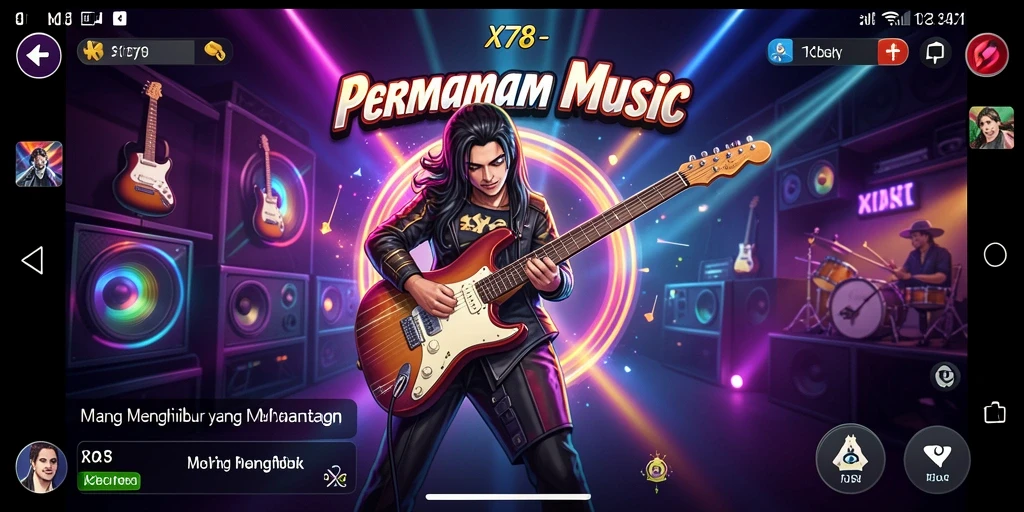 Tampilan gameplay <strong>X78</strong> yang menarik dan interaktif dalam permainan musik.