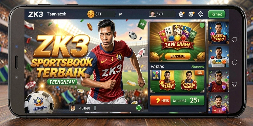 Tampilan gameplay ZK3 dengan taruhan olahraga interaktif.